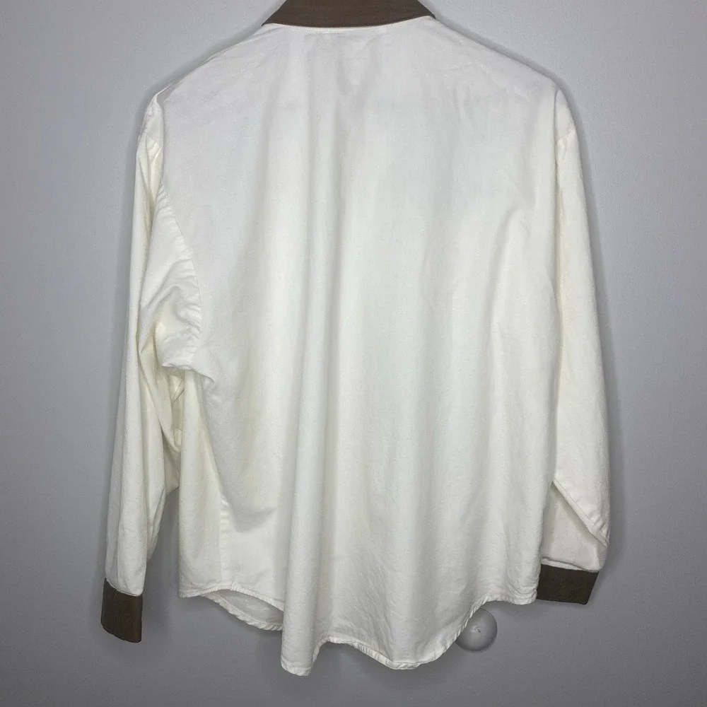 Vintage Panhandle Slim Western Shirt Women Large Cotton‎ Embroidered Aztec